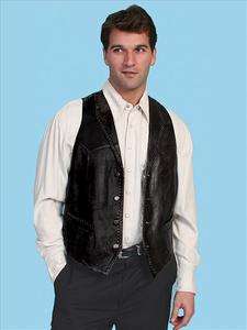 Scully Mens #206 Whip Stitch Brown Lamb Leather Vest  