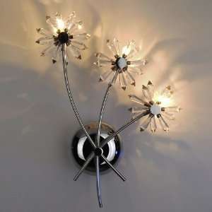  Modern 3 Light Egypt Crystal Wall Sconce in Bouquet Design 