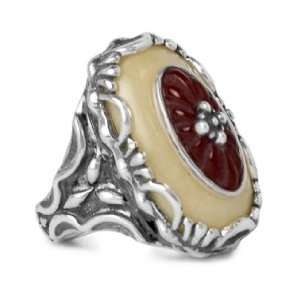   Sterling Silver, Yellow Jasper and Carnelian Carousel Ring Jewelry