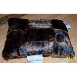  Faux Fur Throw Pillow Dark 15x20