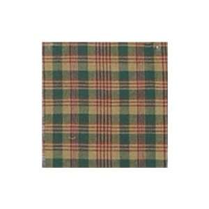  Green and Warm Brown / Red Plaid Window Curtain