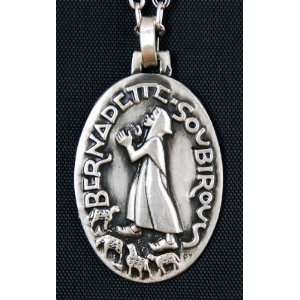  1 3/8 x 1 Medium St. Bernadette Medal 