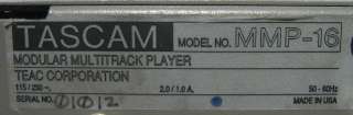 TASCAM MMP 16 MODULAR MULTITRACK PLAYER MMP 16  