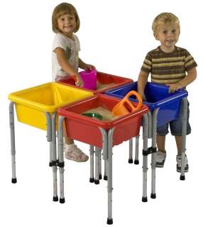 Ecr4kids 4 Station Square Sand & Water Play Table w Lid  