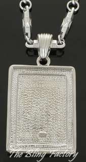 Mens Iced Out Bling KING Icon Pendant Chain CZ  