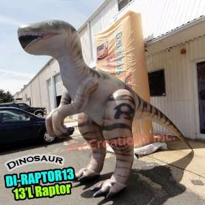  Xl Inflatable Raptor 13ft Dinosaur Toys & Games