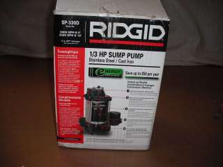RIDGID SUMP PUMP STAINLESS STEEL 1/3 HP SP330D  