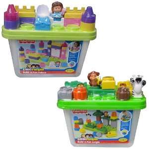  Little People Build and Fun Block Bin Case Toys & Games