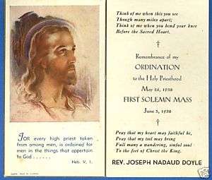 Catholic Ordination Holy Priesthood Card Mass Arkansas  