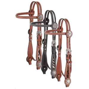  Narrow Brow Headstall with Exotic Animal Hair