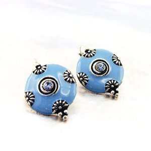    Earrings / Dormeuses french touch Aliénor blue. Jewelry