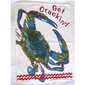    Maryland Blue Crab Dishtowel Towel Ric Rac Trim