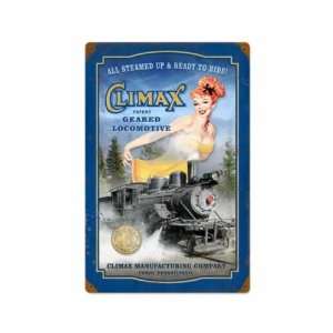 Climax Locomotive American Train Pinup Vintage Metal Sign 12 X 18 Not 