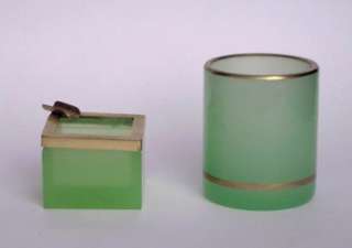 recent vintage glass auction, is this vintage set of Jade Green Glass 