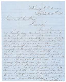 Civil War Union Letter, 1861  