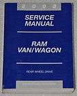   RAM 1500 2500 3500 VAN & WAGON Dealer Shop Service Repair Manual Book