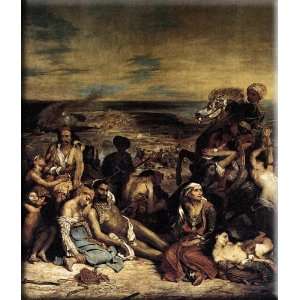   Chios 26x30 Streched Canvas Art by Delacroix, Eugene