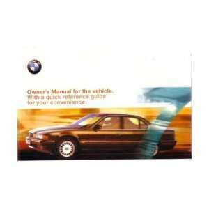  1999 BMW 740I 740IL 750IL Owners Manual User Guide 