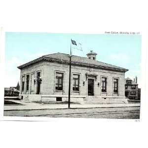   Vintage Postcard Post Office Granite City Illinois 