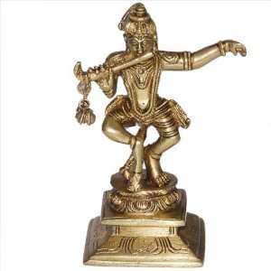  Hari Krishna Lord Hindu God Brass Metal Sculpture 