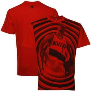   Portland Trail Blazers #7 Brandon Roy Red Hypno Face Player T shirt