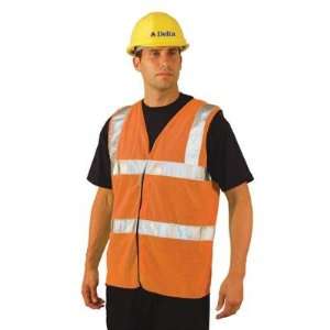   ANSI Hi Viz Orange Cool Mesh Dual Stripe Safety Vest