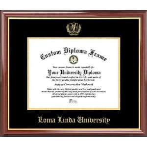   Linda University   Embossed Seal   Mahogany Gold Trim   Diploma Frame