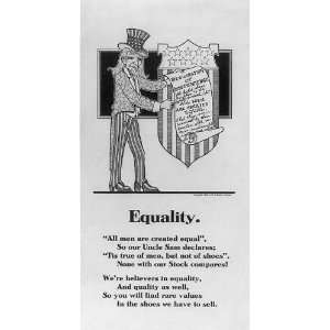  Equality,All men are created equal,but not,shoes,c1910 