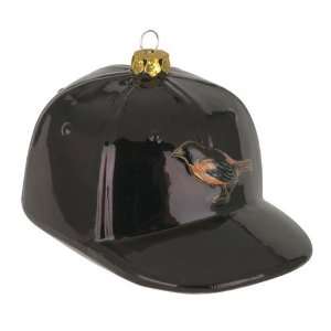   Orioles MLB Glass Baseball Cap Ornament (4) 