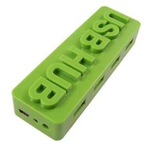  Gino Green Rectangle Plastic High Speed 4 Port USB 2.0 Hub 