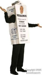  Adult Funny Missing Person Milk Carton Costume Clothing