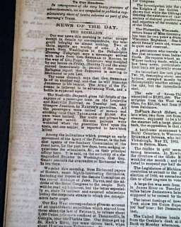 CONFEDERATES Losing END Coming 1865 Civil War Newspaper  