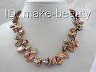 Butterfly 3513mm champagne Reborn keshi pearl necklace  
