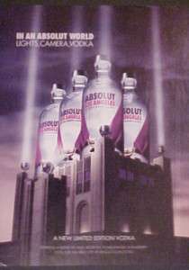 Absolut Vodka~LIGHTS~CAMERA LOS ANGELES CITY PHOTO AD  