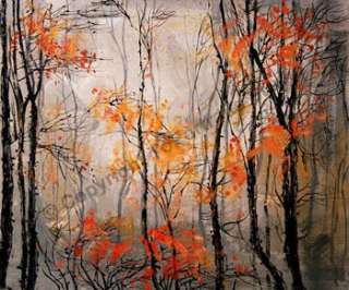 Abstract Forest Art   Original Oil Painting On Canvas  