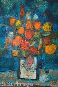   Floral Bouquet Still Life Painting   Fauvist Abstract Style  