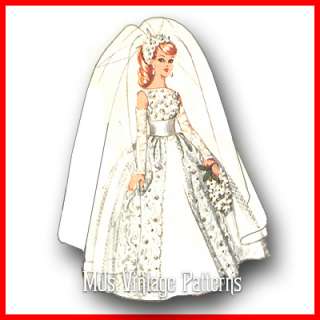 Vintage Barbie Tammy Doll Pattern ~ Wedding Dress, Prom  