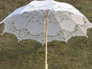 Battenburg White Lace Parasol Umbrella Wedding Bridal  