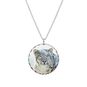    Necklace Circle Charm Snow Leopard HD Apple Artsmith Inc Jewelry