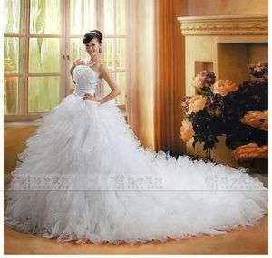   Quinceanera Ball dress wedding Bridal Dress Long Train Gown  