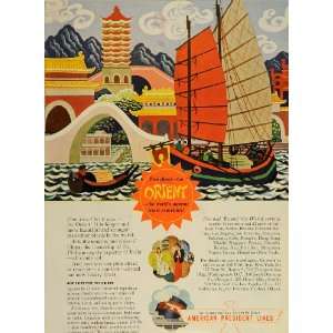  1946 Ad American President Lines Orient Cruise Travel 