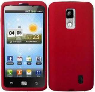 For Verizon LG Spectrum 4G VS920 Red Rubber Gel Silicone Skin Case 
