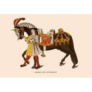  Vintage Art Horse and Attendant   08753 6
