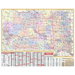  Universal Map 762548622 South Dakota Wall Map Railed 