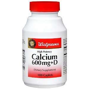   Calcium 600mg+D Caplets, 100 ea Health 