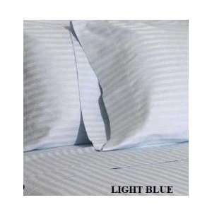   500 Thread Count Sateen Stripe 4 Pc Comforter Set Light Blue Queen