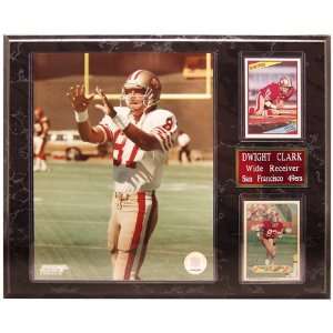  NFL 49ers Dwight Clark # 87. 12 by 15 Two Card Plaque 