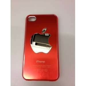  Luxury Aluminum Brushed Hard Case for Apple Iphone 4 Red 