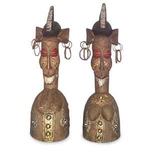  Wood statuettes, Senufo Man and Wife (pair)