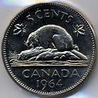 Canada 5 Cents 1964 Extra Waterline ICCS / CCCS MS64 *M*